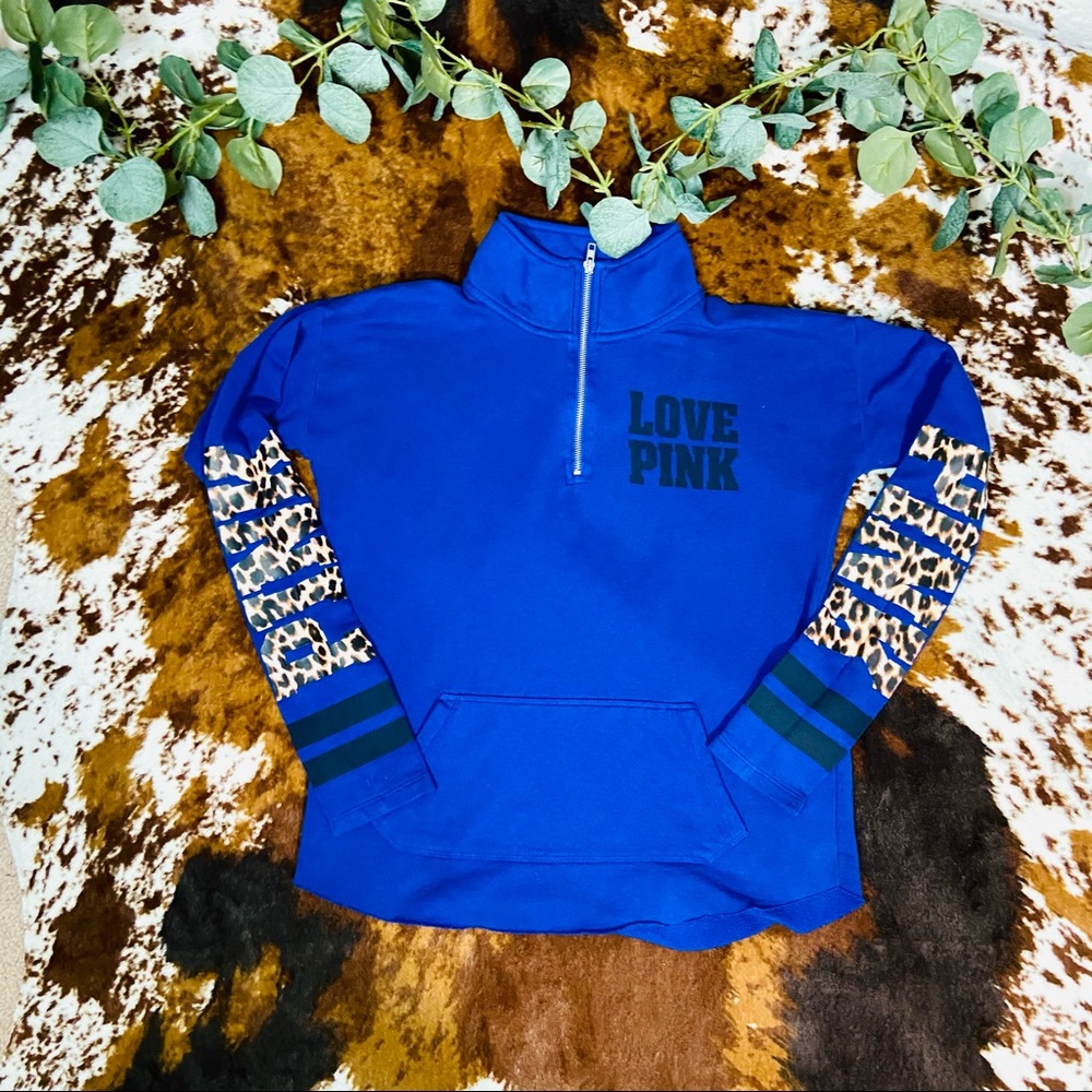 PINK Victoria Secret Blue Pullover Sweatshirt